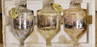 Thomas Kinkade Set Of 3 Heirloom Glass Ornaments Bradford Editions