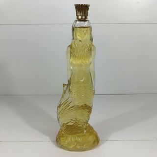 Vintage Avon 1970’s Mermaid With Gold Crown Glass Decanter Almost Full