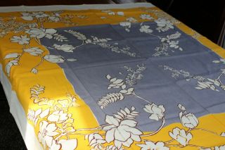 Vintage Cotton Kitchen Tablecloth 52x52 Glowtex Tag White Magnolia