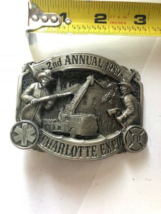 1989 - 2nd Annual Charlotte Expo - Fire Fighter Belt Buckle