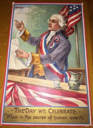 4th Of July Fourth Independence Day American Flag Patriotic Vintage Postcard