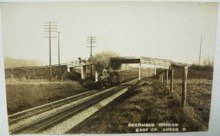 Vrare C1910 Rppc Railroad Bridge East Of Lucas,  Ohio - Train View -