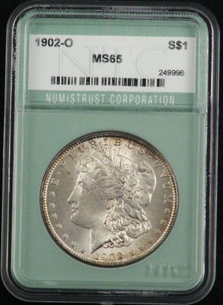 1902 - O Morgan Silver Dollar Coin - Ms65 - Outstanding Detail With Rainbow