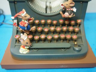 Enesco Animated Small World Of Music Box Mice Typewriter Preowend 3