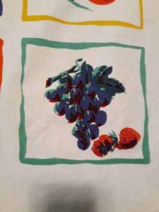 Vintage WILENDUR Tablecloth 1940 ' S Cherries Grapes Peaches Fruit with LABEL 7