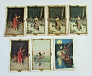 7 Antique Round Oak Stoves Dowagiac Michigan Postcards Advertising Doe - Wah - Jack