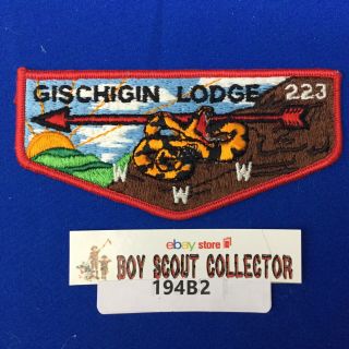 Boy Scout Oa Gischigin Lodge 223 S1 Order Of The Arrow Pocket Flap Patch Www