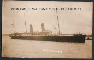 Real Photo Postcard White Star Line Rms Teutonic Image C1913 Troopship Later