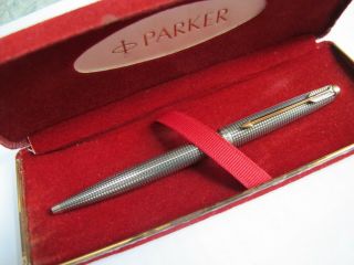 Parker 75 Flat Top Sterling Silver Ciselé Cap Action Ballpoint Pen