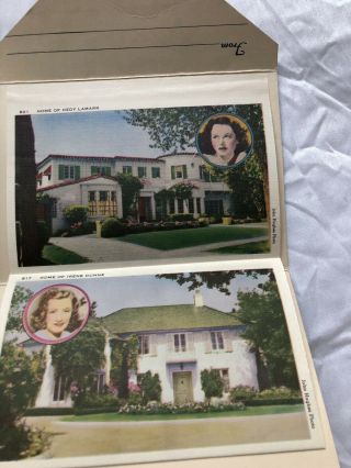 Vintage Homes of the Movie Stars Hollywood Postcard Album 3