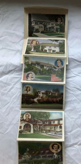 Vintage Homes of the Movie Stars Hollywood Postcard Album 4