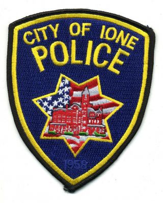 Ione Ca Police Patch - California Sheriff