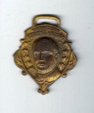 1920 Warren Harding Embossed Picture Campaign Watch Fob