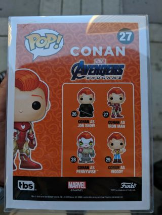 Conan O ' Brien Iron Man Marvel Funko Pop SDCC 2019 Avengers Endgame 27 ON HAND 2