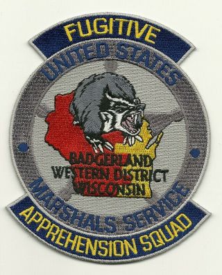 Usms Us Marshal Wisconsin Wi Badger Patch Police Sheriff Fug Task Force