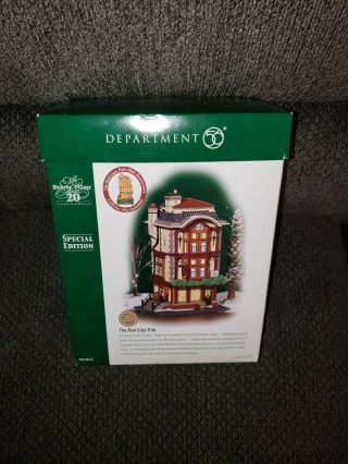 Dept 56 Dickens Village The Red Lion Pub W/collectors Pin 20th Ann.  Retired