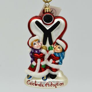 Christopher Radko Celebrate Adoption Christmas Holiday Ornament 2009 With Tag