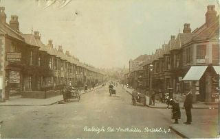 Rp Southville Bristol Raleigh Road Street Scene Real Photo Posted 1912