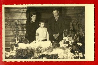 Antique Post Mortem Girl In Casket Funeral Vintage Photo Postcard 960