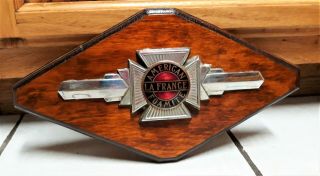 American Lafrance Chrome Plated Firetruck Emblem With Maltese Cross,  9 " Long