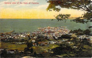 General View Of The Town Of Panama Divided Back Made By Maduro Jr Postcard