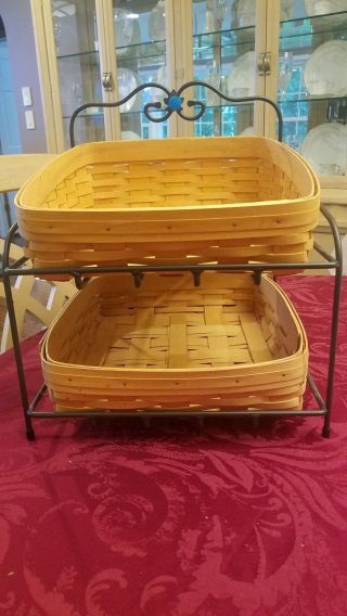 Longaberger Wrought Iron Stand With Letter Baskets