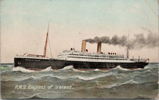 Rms Empress Of Ireland Steamship Postcard E55