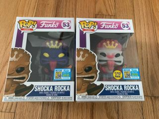 Sdcc 2019 Funko Fundays Spastik Plastik Shocka Rocka Set Limited Rare