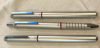 Rotring 400 Fountain Pen,  Roller,  Bp/pencil Set.  Matte Silver Estate
