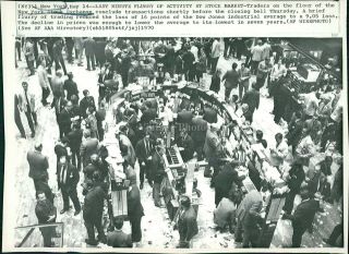 1970 Wire Photo Business Ny Stock Exchange Market Dow Jones Industrial 7x9