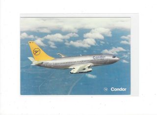 Condor Airlines Issued Boeing 737 - 230 Cont/l Postcard