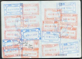 Republic MOLDOVA International Travel Document Woman Many Visas Canseled 2