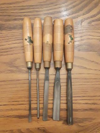 Set Of 5 Henry Taylor Wood Carving Chisels