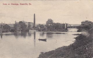 Greenville,  Pennsylvania,  Pu - 1909; Scene On Shenango,  Boat