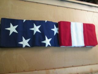 Large American Flag 4 Ft 9 " X 9.  5 Ft 100 Cotton Usa Goodwill Industries Fl