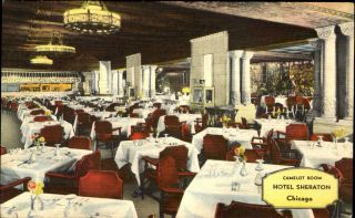 Hotel Sheraton Camelot Room Chicago Illinois Il 1940s