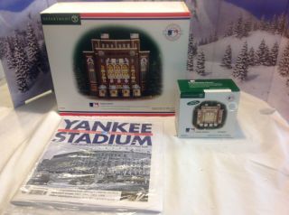 Dept 56 Christmas In The City Yankee Stadium Plus Ornament And News Paper Memo