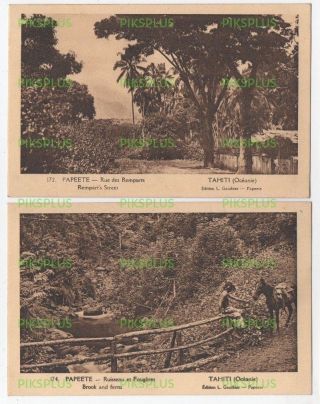 Old Postcards Papeete Tahiti French Polynesia / Oceania Vintage C.  1920