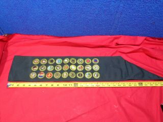 Vintage Bsa Boy Scout Merit Badge Sash & 27 Merit Badges