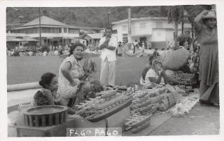Pago Pago,  American Samoa,  Native Market,  Real Photo Pc,  C.  1940 - 1950 