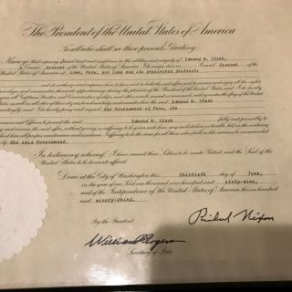 President Richard Nixon Signed Appointment Document 3