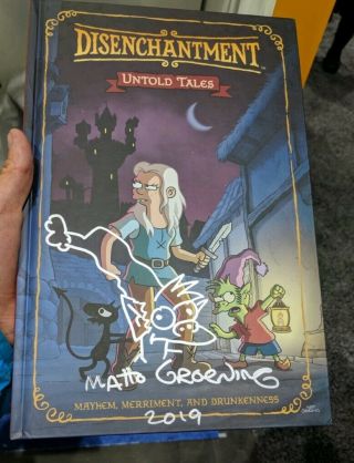 Sdcc 2019 Comic Con Matt Groening Signed & Sketched Disenchantment Simpsons