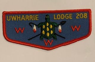 Order Of The Arrow Uwharrie Lodge 208 F1 Rare First Flap