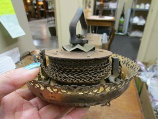 Antique Brass Hanging Oil Lamp Motor Pull Down Canopy