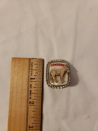 Extremely Rare 1960 ' s DEMOCRAT BOLO TIE CLIP with Donkey Cool Vintage Piece 3