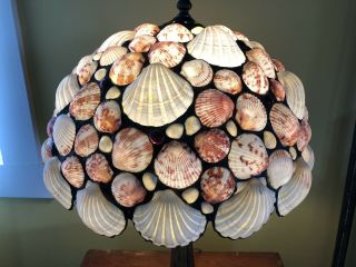 Antique Seashell Lamp Shade Tiffany Arts Crafts Shade Only 3