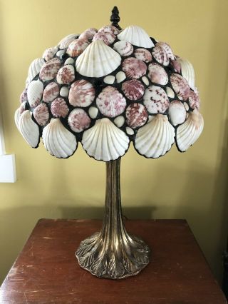 Antique Seashell Lamp Shade Tiffany Arts Crafts Shade Only 5