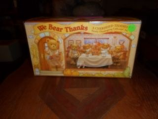 Cherished Teddies " We Bear Thanks Family Thanksgiving Set " Nib