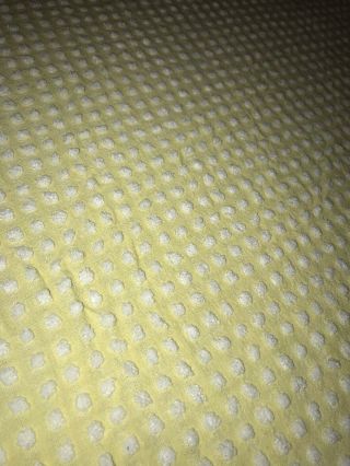 Sweet Twin Morgan Jones Yellow With White Popcorn Vintage Chenille Bedspread 4