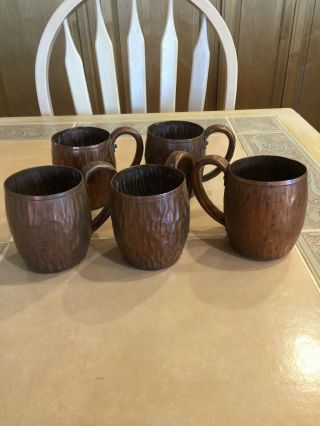 Vintage Solid Copper Moscow Mule Mugs (5)